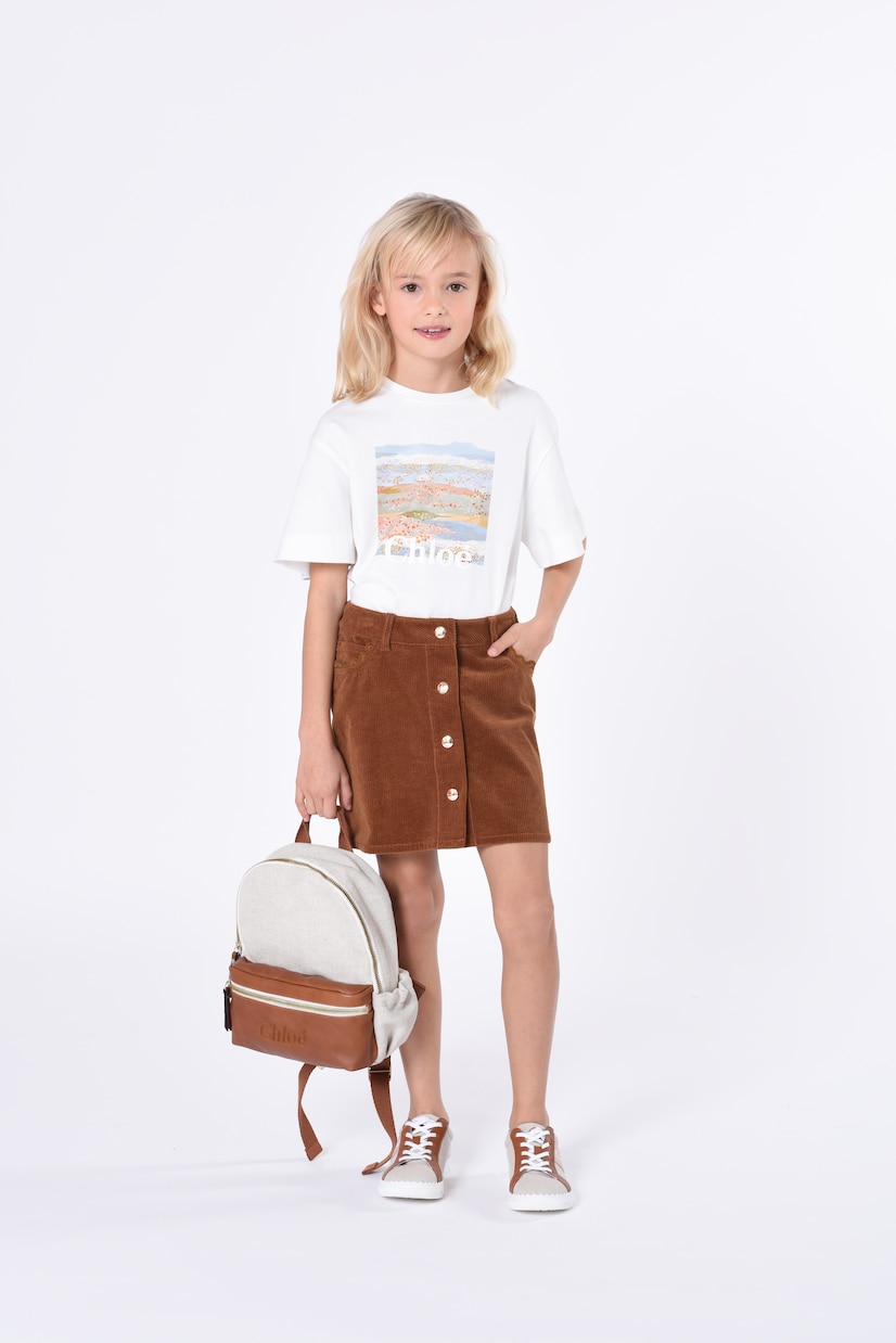 Camiseta en jersey de algodón estampada | Chloé Kids