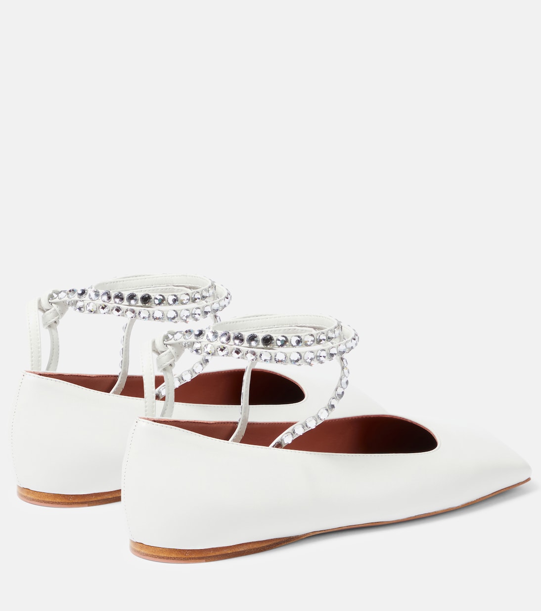 Ballerine Ane in pelle con cristalli | Amina Muaddi