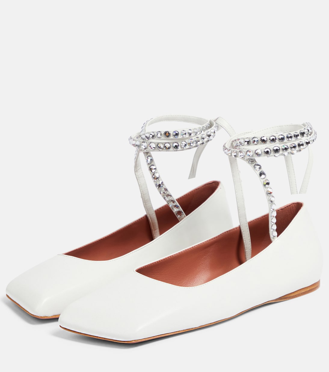 Ballerine Ane in pelle con cristalli | Amina Muaddi