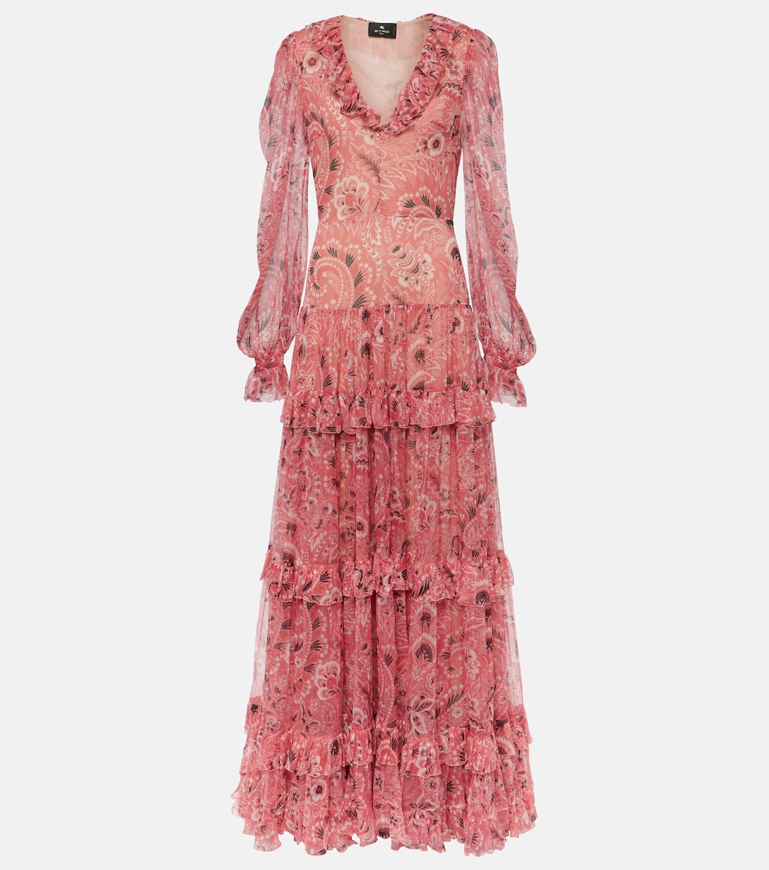 Abito lungo in seta con stampa paisley | Etro