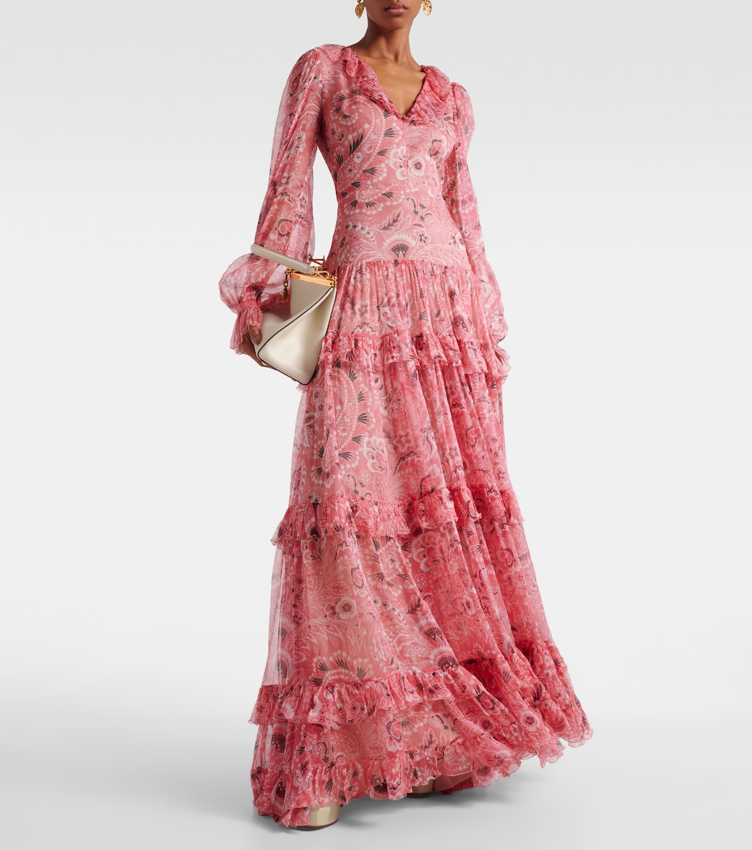 Abito lungo in seta con stampa paisley | Etro