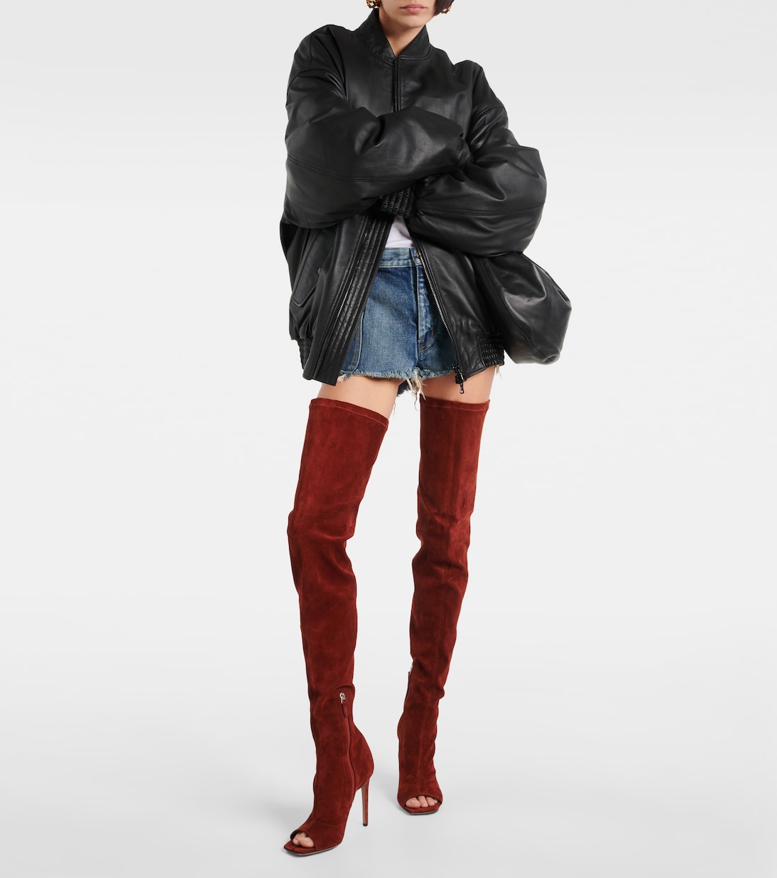 Stivali cuissardes Amanda 105 in suede | Paris Texas
