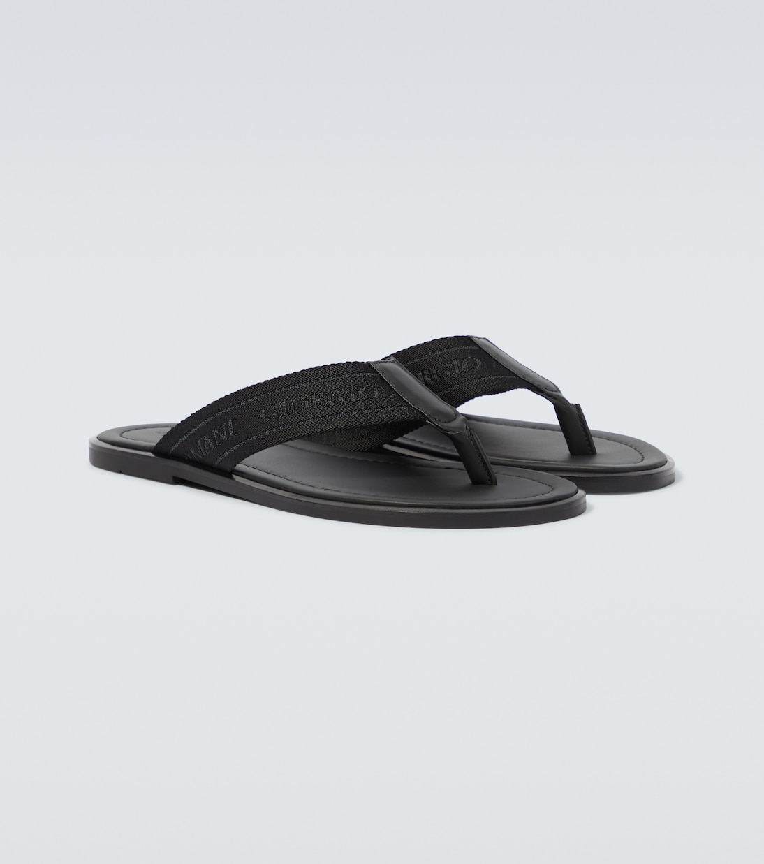 Sandalen mit Leder in Schwarz Giorgio Armani Mytheresa