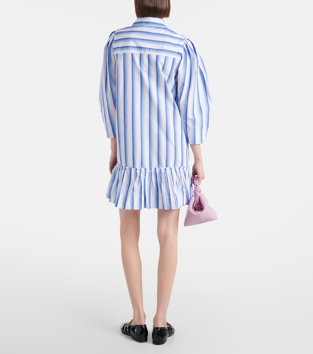 Miniabito in cotone a righe | Ganni