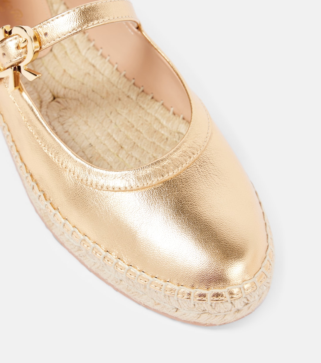 Mary-Jane-Ballerinas Elda aus Metallic-Leder | Gianvito Rossi