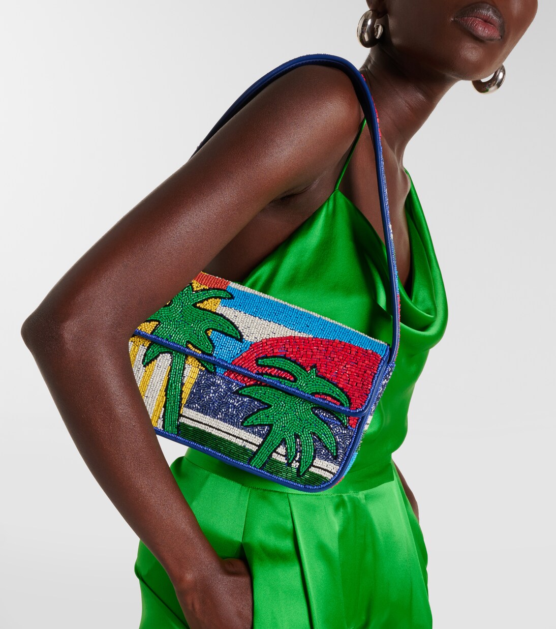 Tommy beaded shoulder bag in multicoloured - Staud | Mytheresa