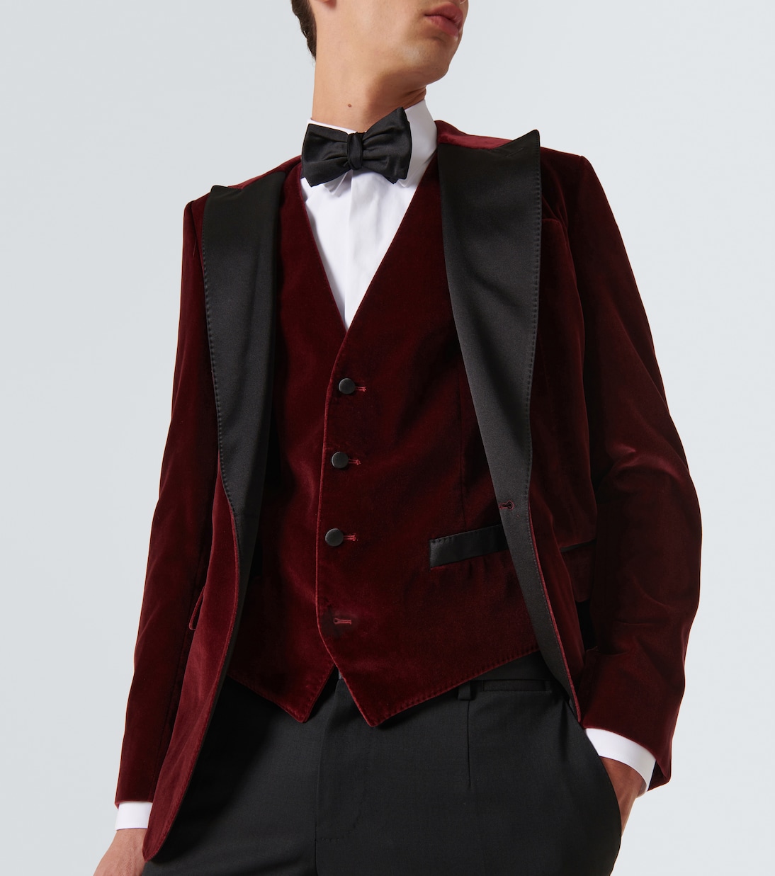 Gilet de costume en velours de coton et soie | Dolce&Gabbana