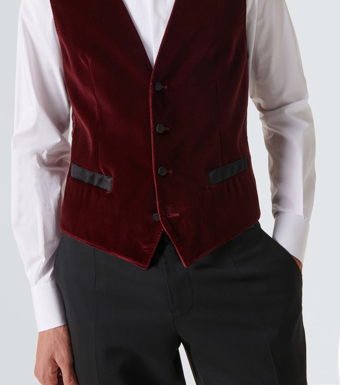 Gilet de costume en velours de coton et soie | Dolce&Gabbana