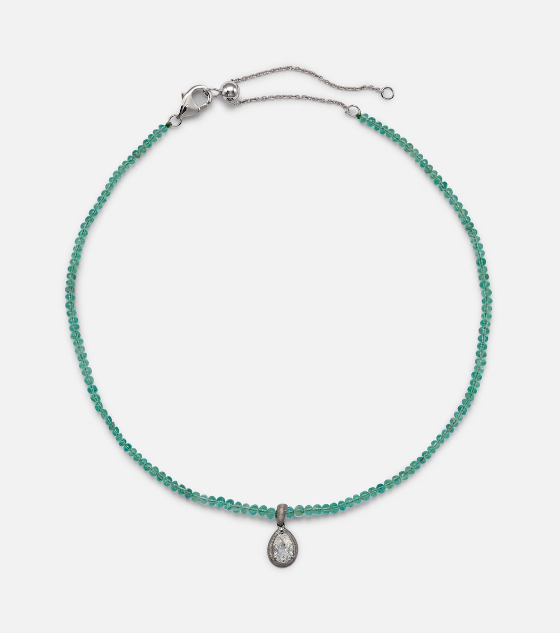 Collier en or 18 ct, émeraudes et diamants | Kamyen