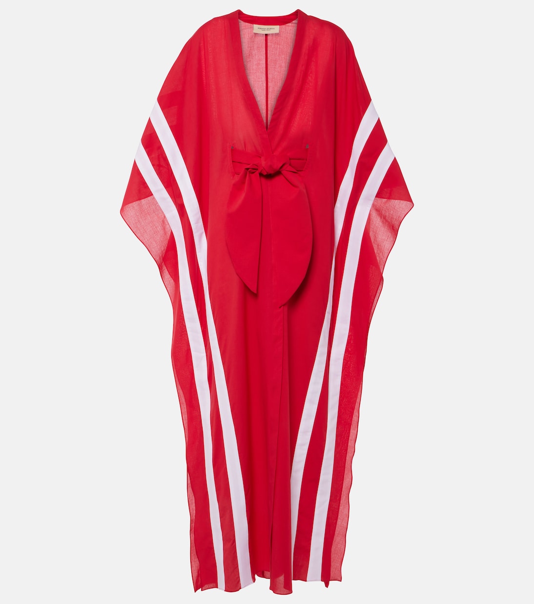 Striped cotton chambray kaftan | Adriana Degreas