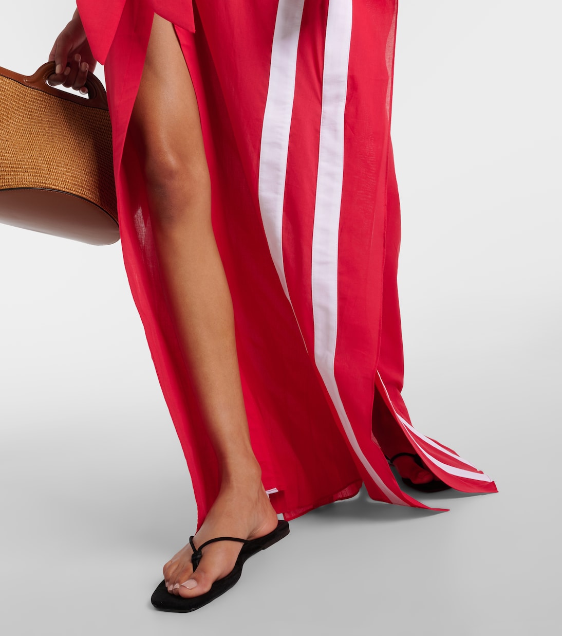 Striped cotton chambray kaftan | Adriana Degreas