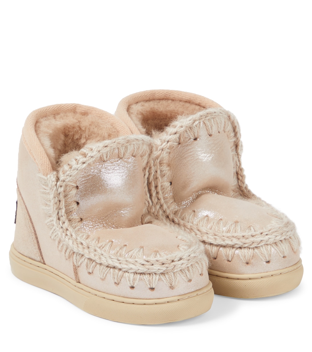 Glitter metallic leather boots | Mou Kids