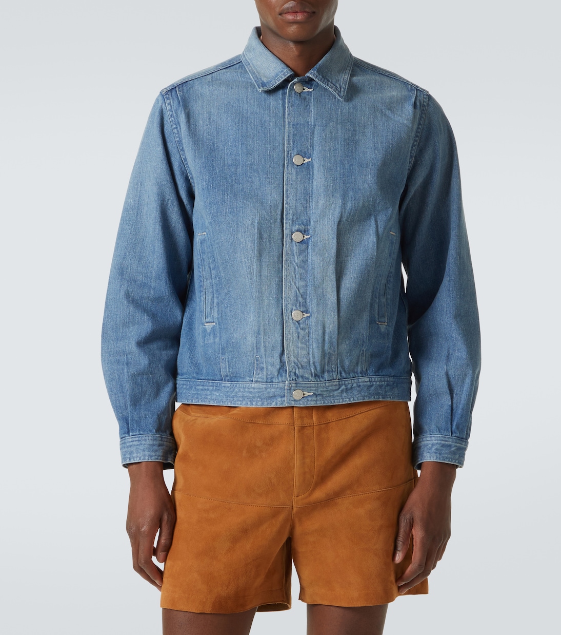 Chaqueta en denim con efecto desgastado | Auralee