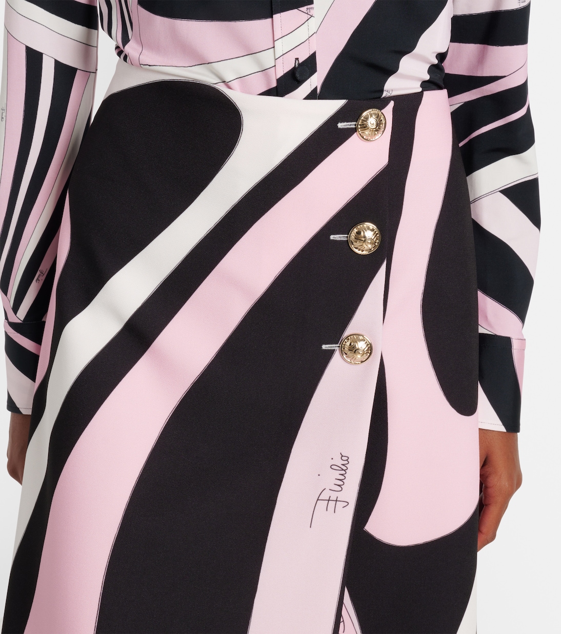 Falda midi de cady estampada | Pucci