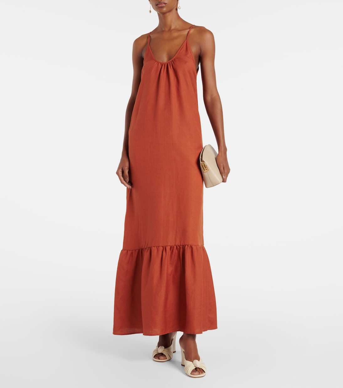 Linen-blend maxi dress | Adriana Degreas