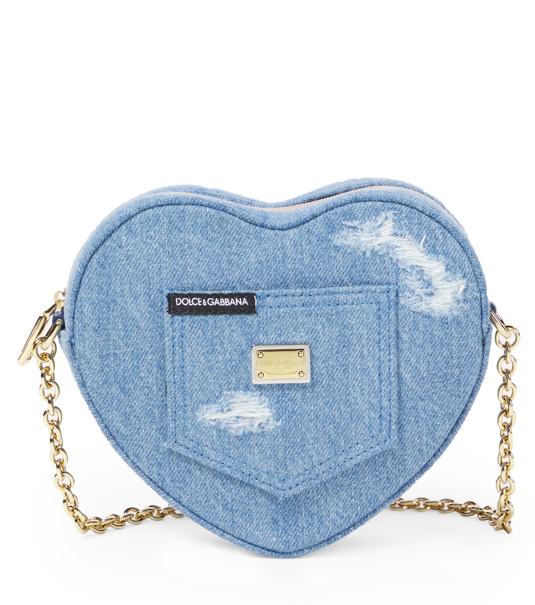 Tasche Heart aus Denim mit Leder | Dolce&Gabbana Kids