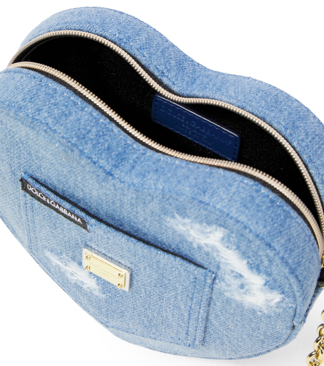 Tasche Heart aus Denim mit Leder | Dolce&Gabbana Kids