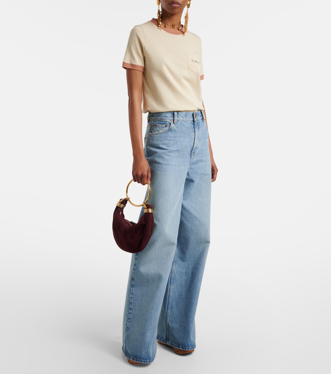 Sac Bracelet Mini en daim | Chloé