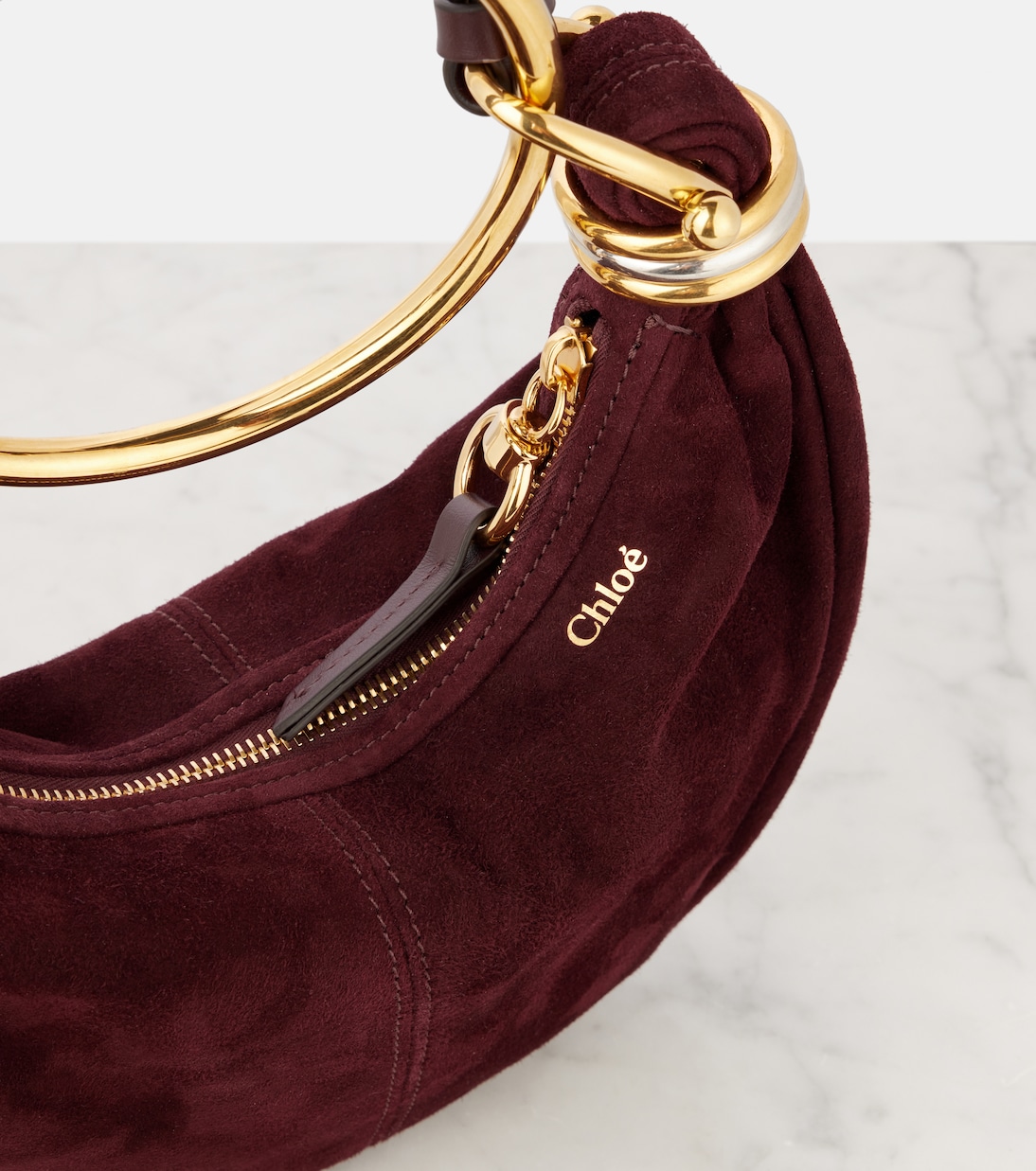 Sac Bracelet Mini en daim | Chloé