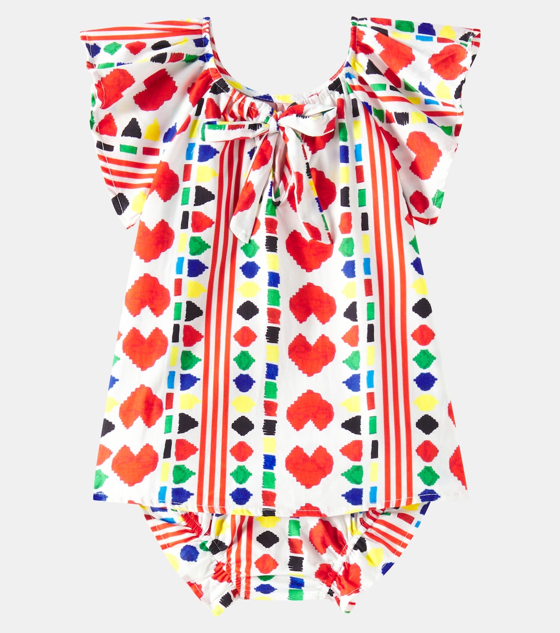 Baby printed cotton dress and bloomers set | Fábula