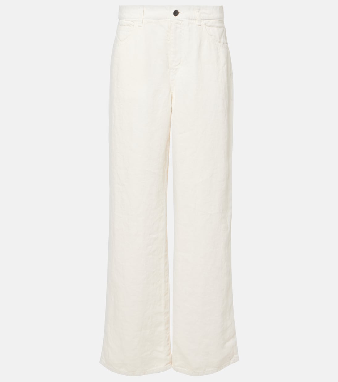 Jeans regular Eglitta in lino a vita media | The Row