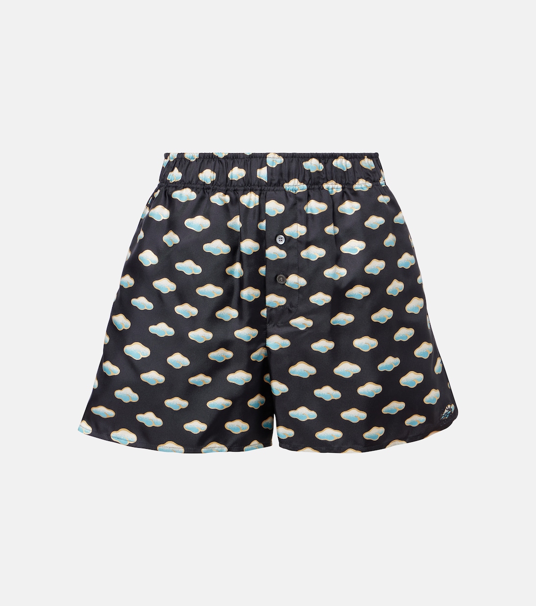 Shorts de sarga de seda estampados | Loewe