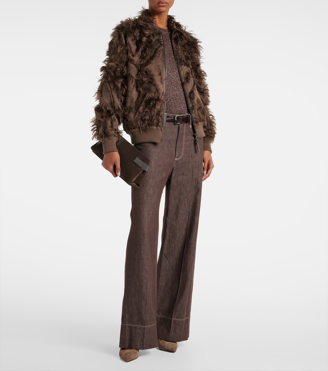 Monili suede clutch | Brunello Cucinelli