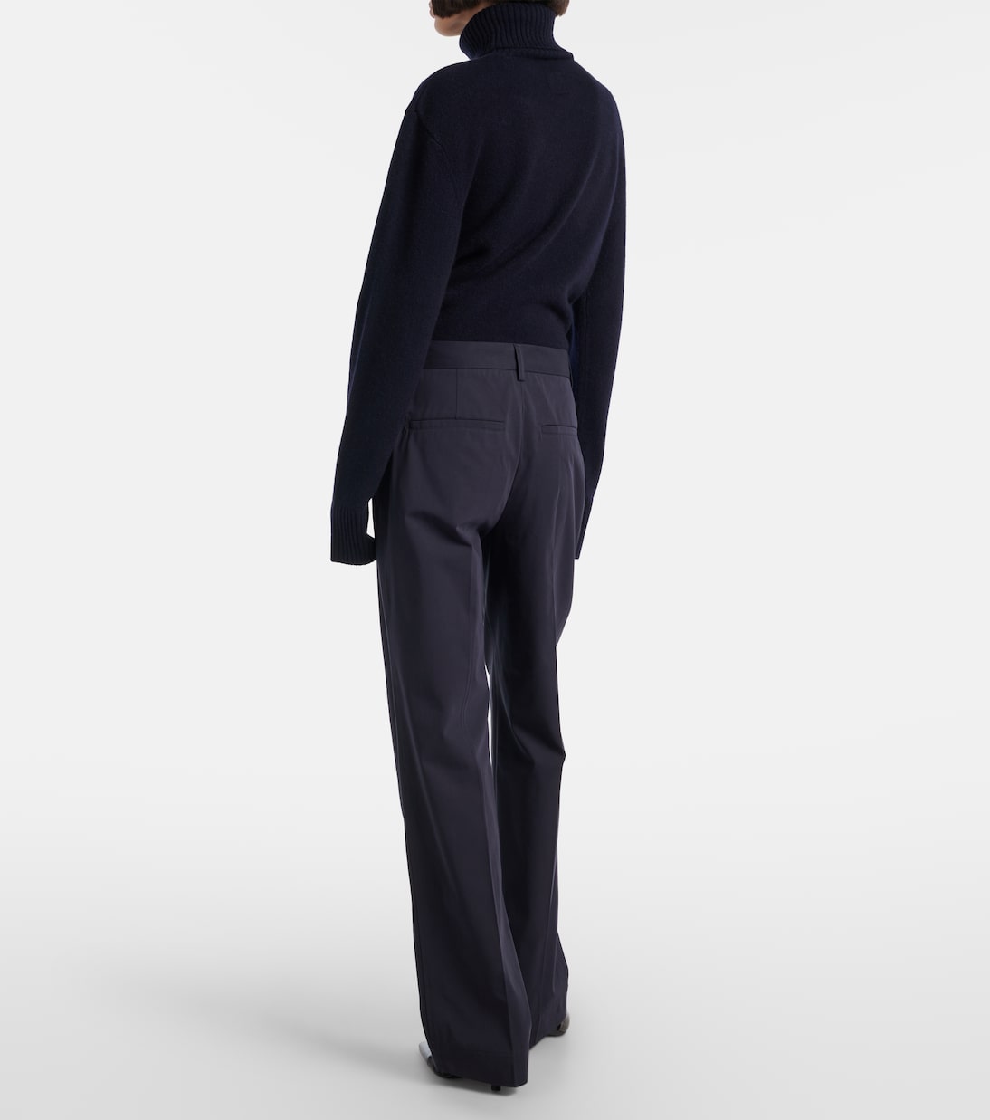 Pantaloni regular in cotone a vita alta | Toteme