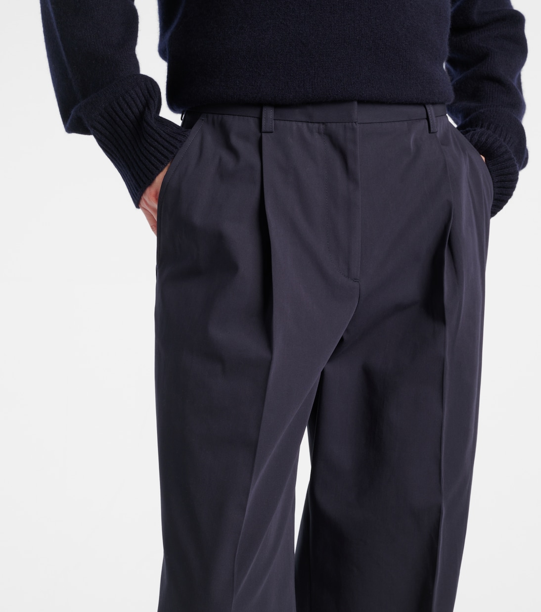 Pantaloni regular in cotone a vita alta | Toteme