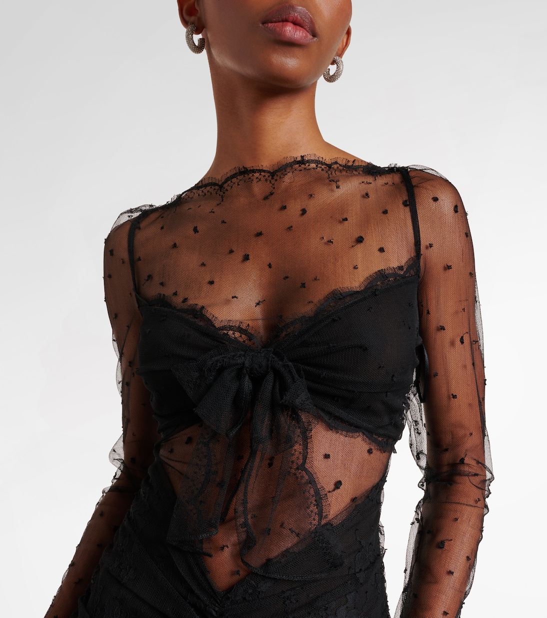 Sheer cotton-blend lace gown | Alessandra Rich