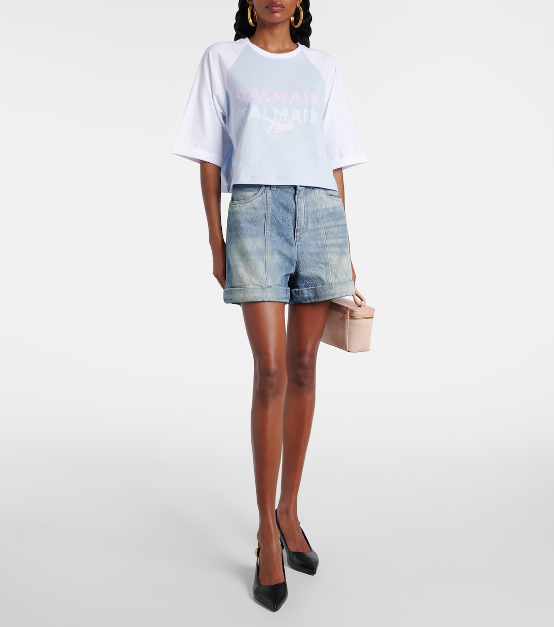 Shorts de denim estampados | Balmain