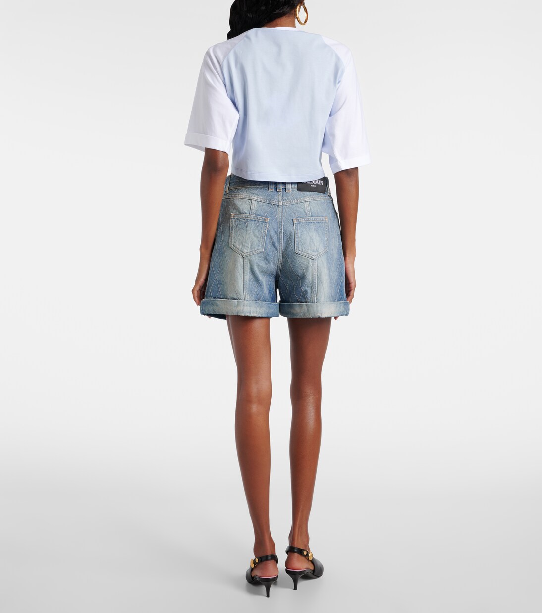 Shorts de denim estampados | Balmain