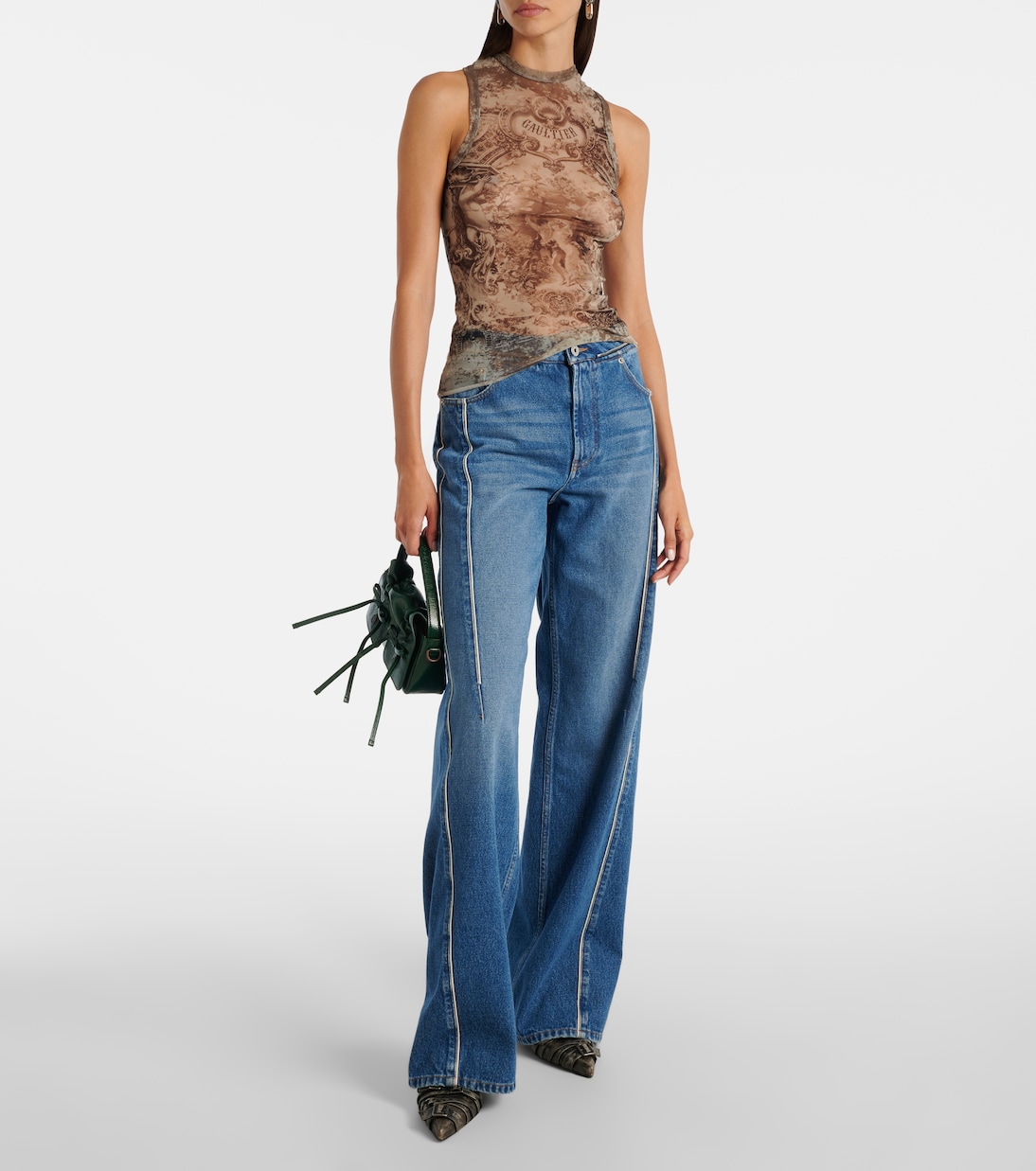 Médallion printed mesh tank top | Jean Paul Gaultier