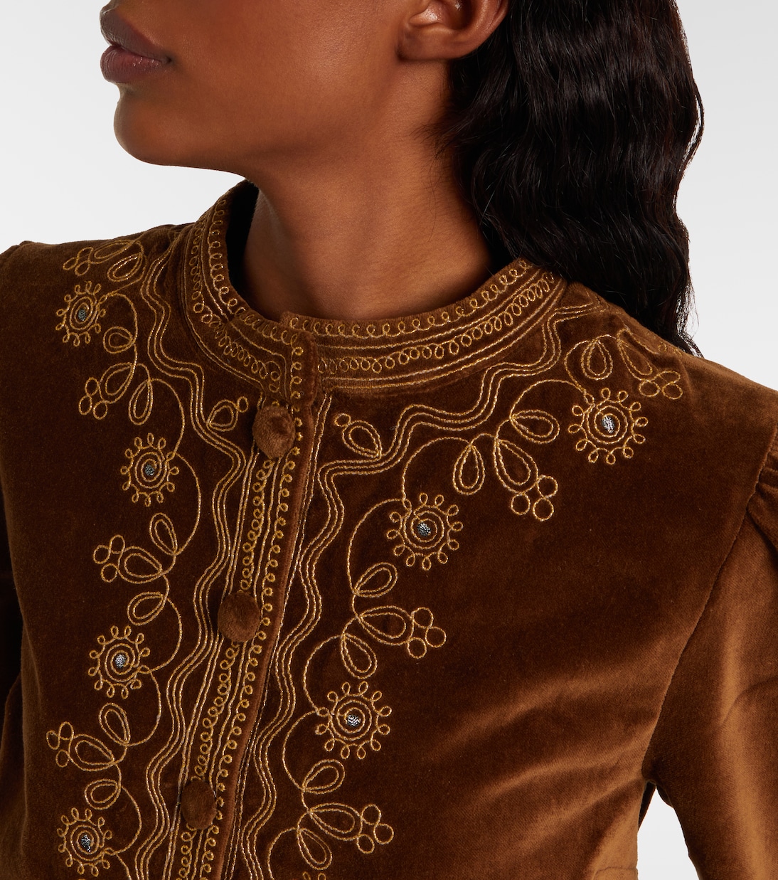 Denver embroidered cotton velvet jacket  | Rixo