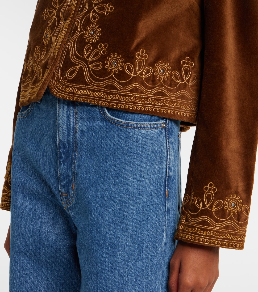 Denver embroidered cotton velvet jacket  | Rixo
