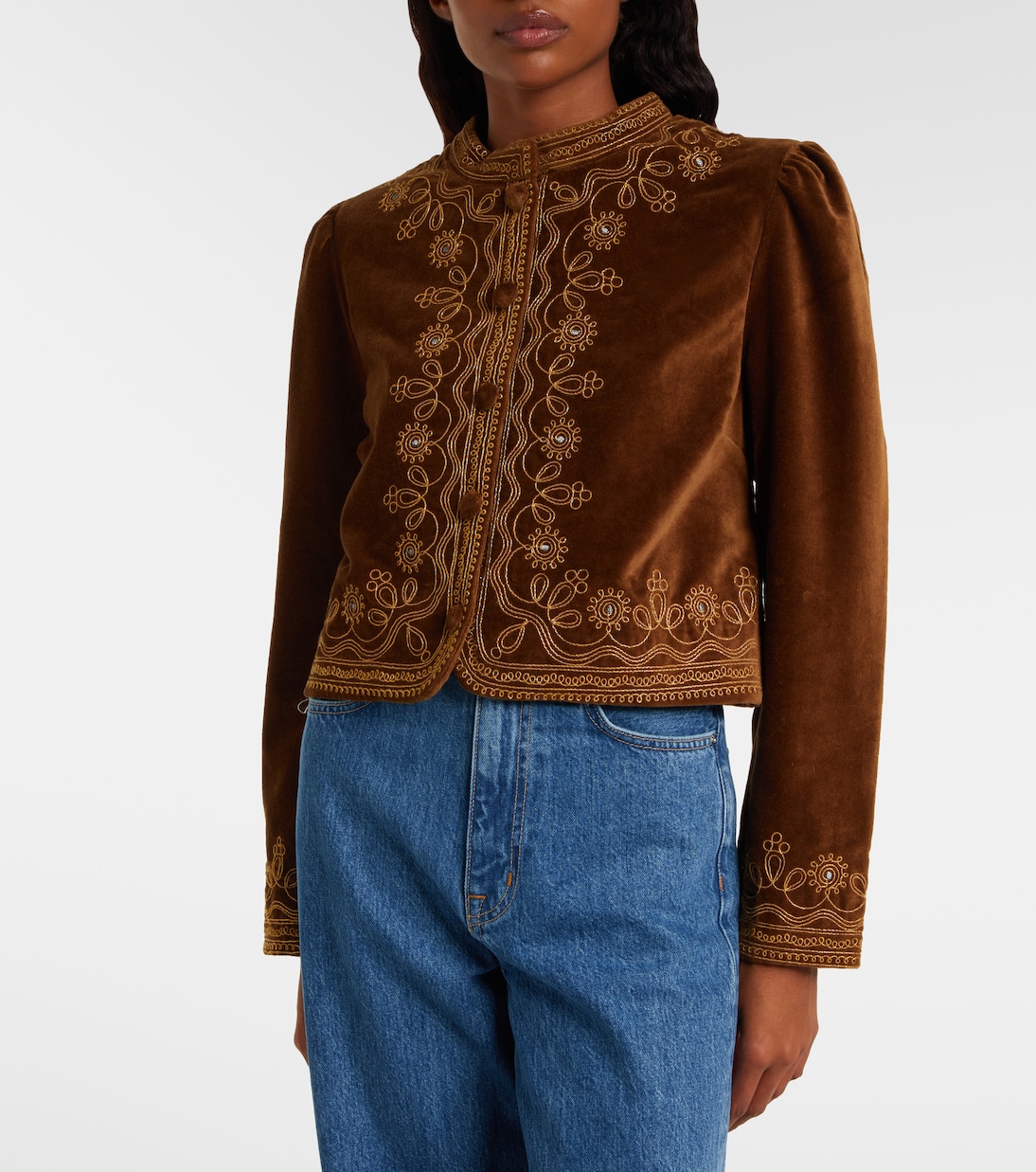 Denver embroidered cotton velvet jacket  | Rixo