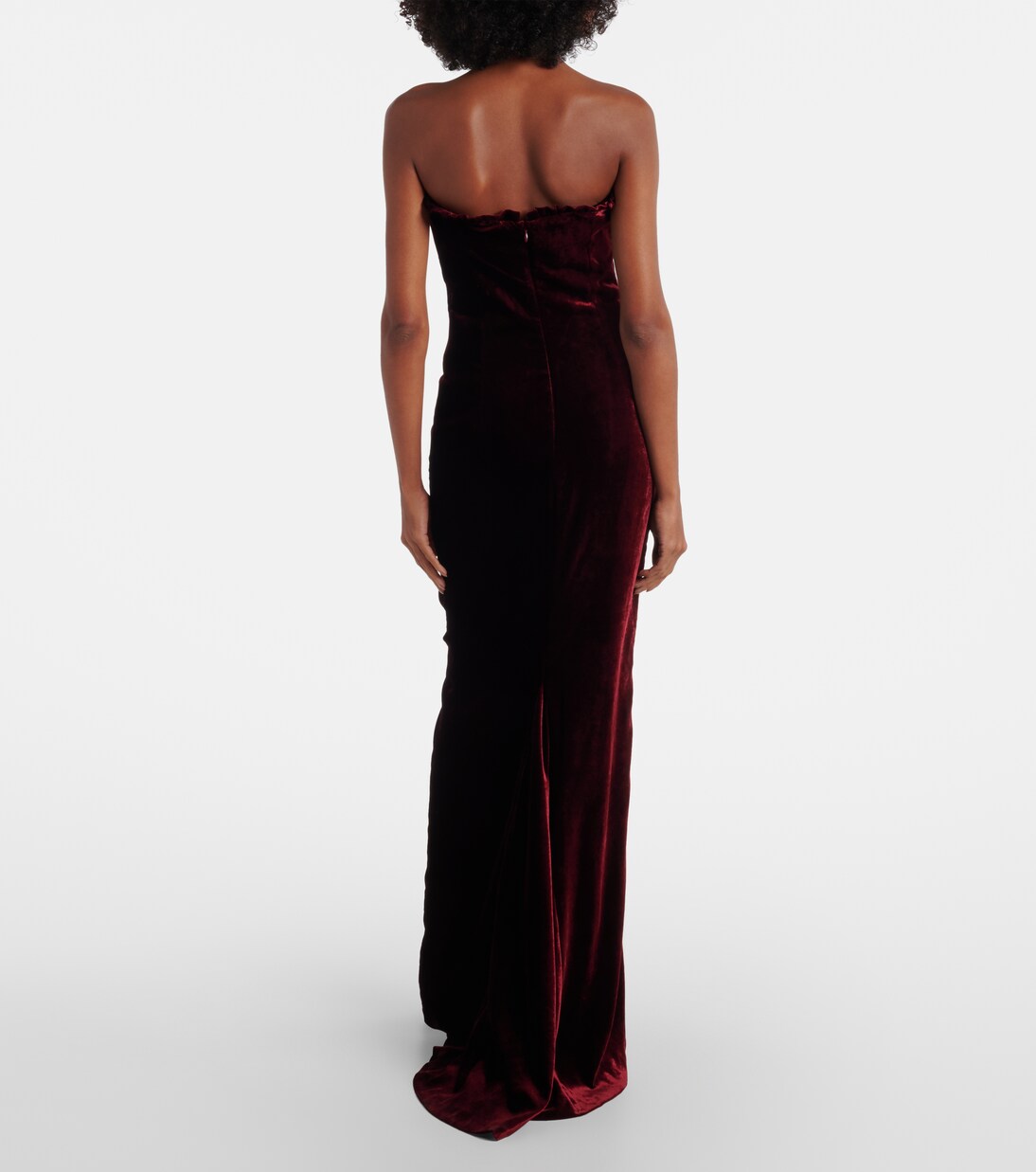 Bow-detail ruched velvet gown | Alessandra Rich