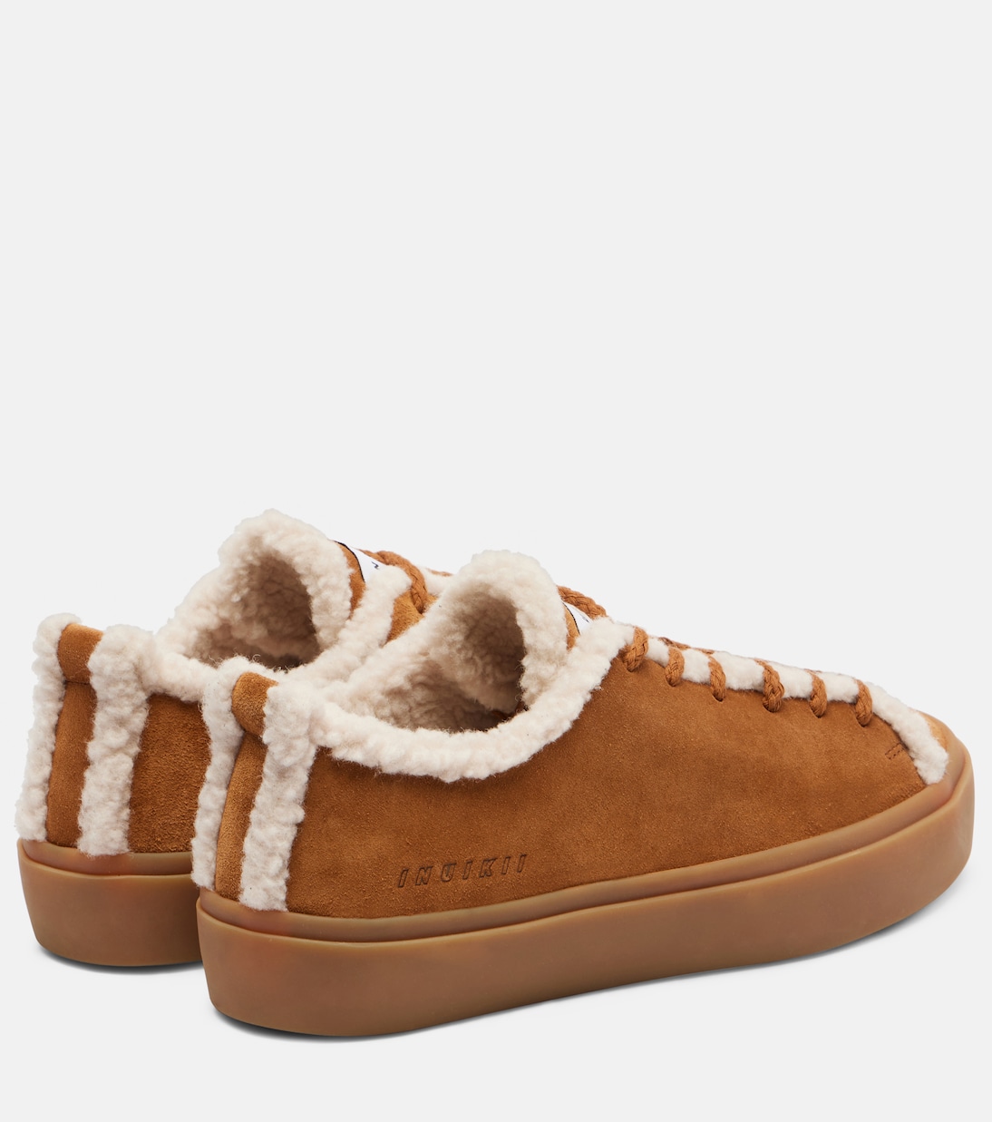 Shearling-trimmed suede low-top sneakers  | Inuikii