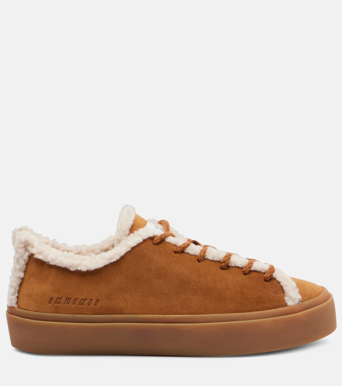 Shearling-trimmed suede low-top sneakers  | Inuikii