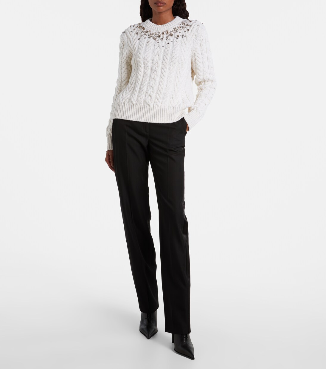 Verzierter Pullover aus Wolle und Kaschmir | McQueen