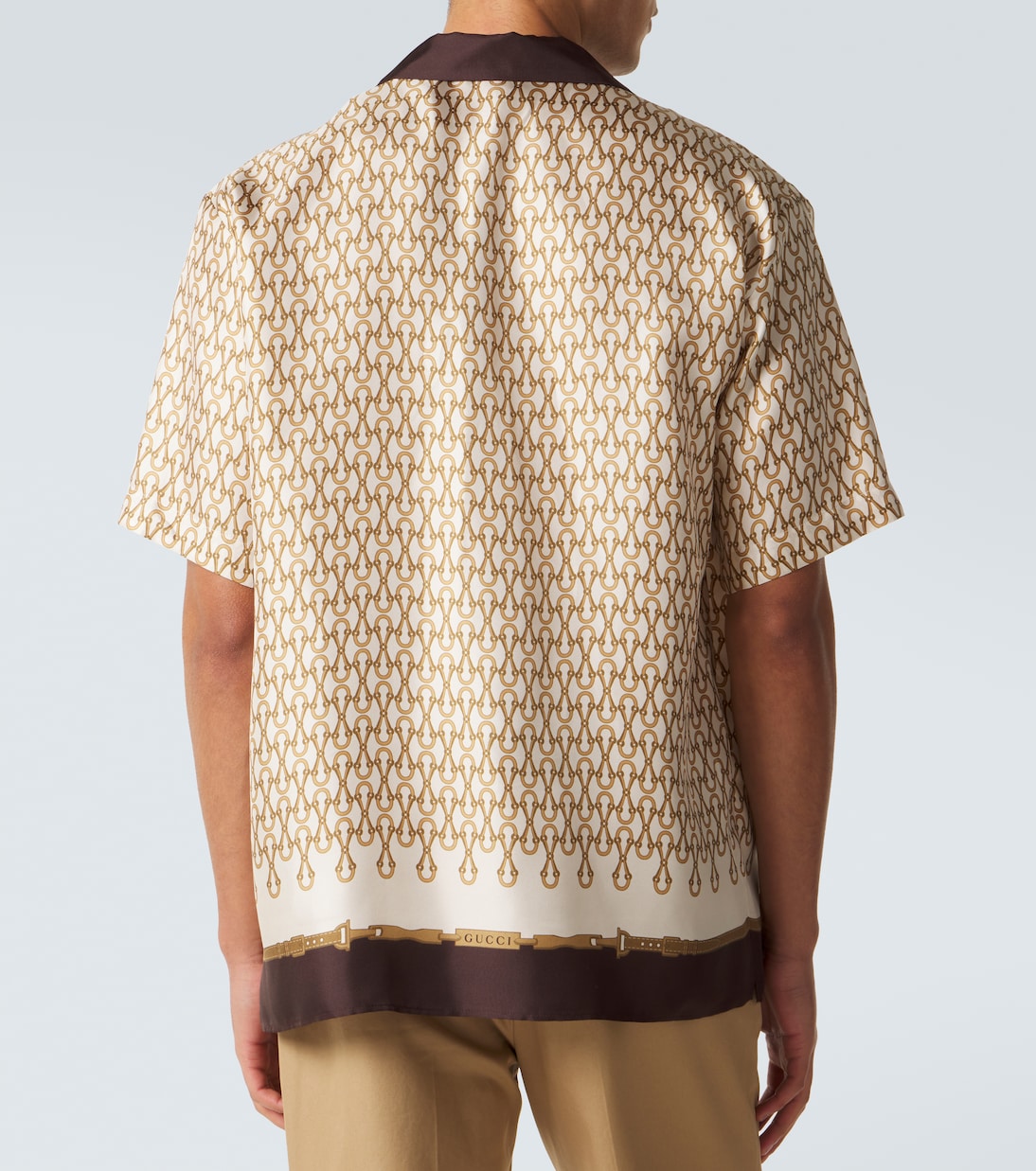 Printed silk twill bowling shirt | Gucci