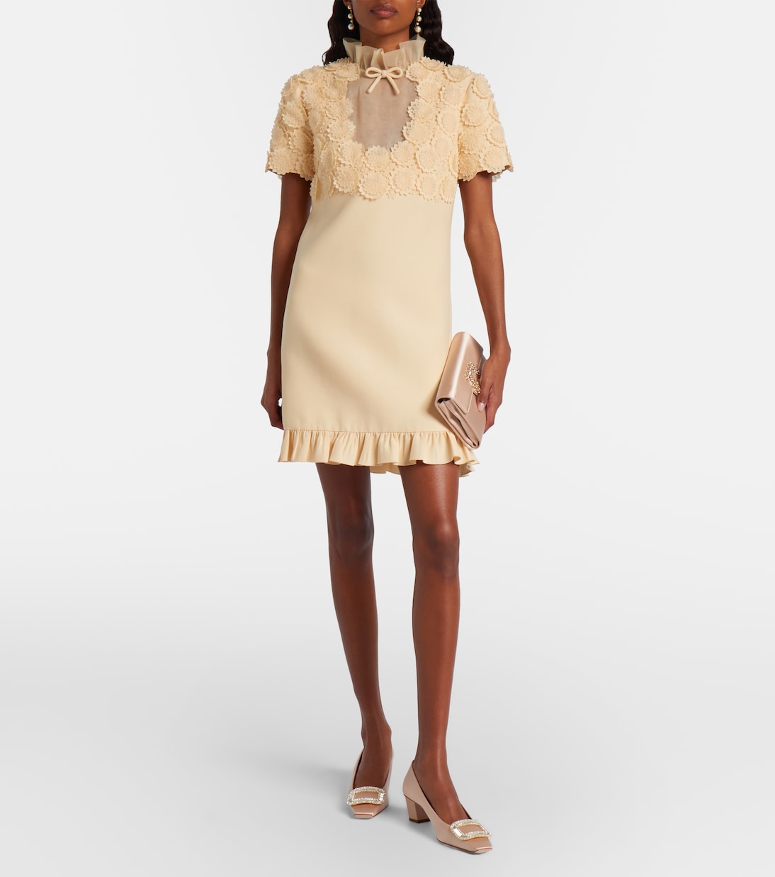 Verzierte Clutch Efflorence aus Satin | Roger Vivier