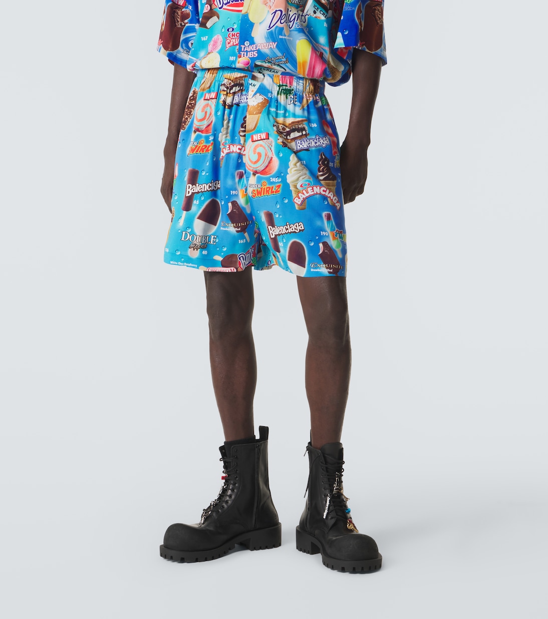 Printed satin shorts | Balenciaga