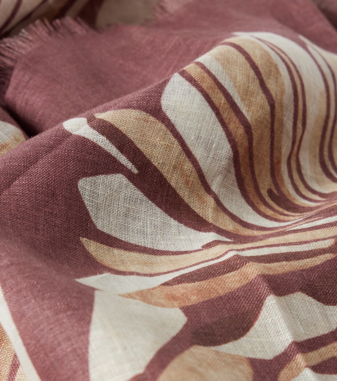 Floral linen scarf | Brunello Cucinelli