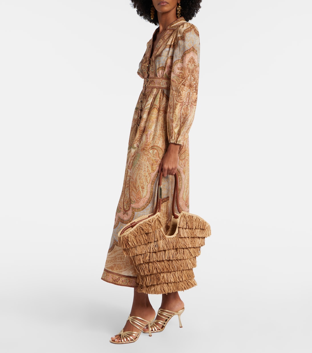Goldentime Medium raffia tote bag | Zimmermann