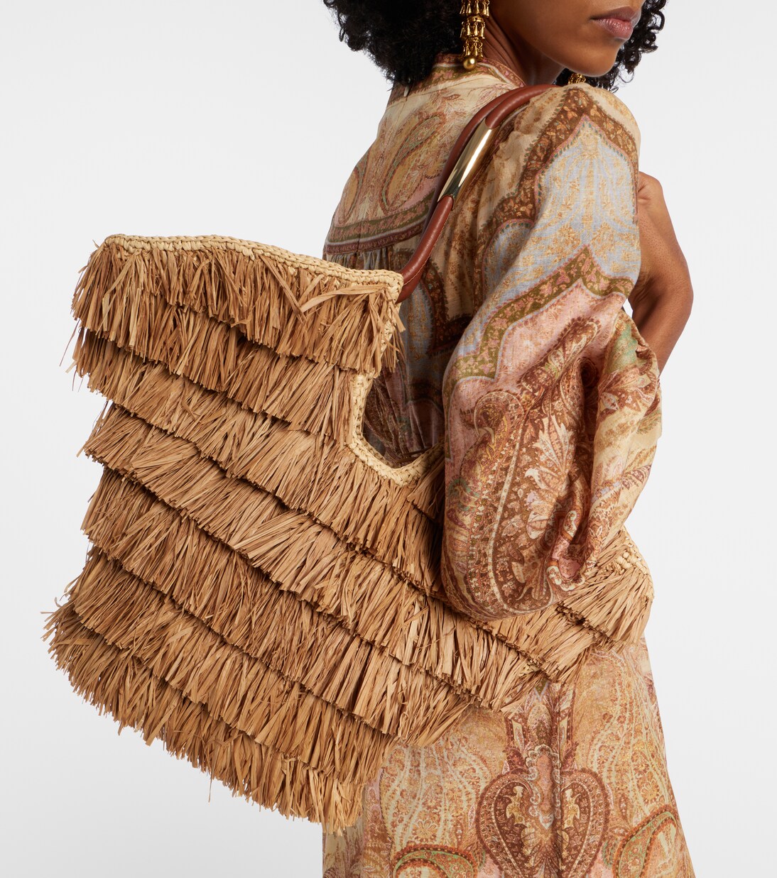 Goldentime Medium raffia tote bag | Zimmermann