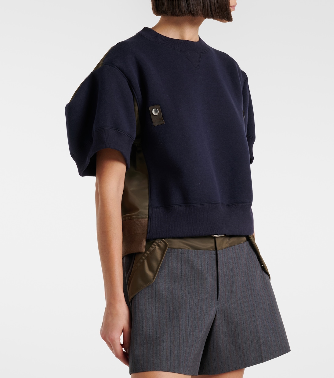 Felpa in misto cotone e twill | Sacai