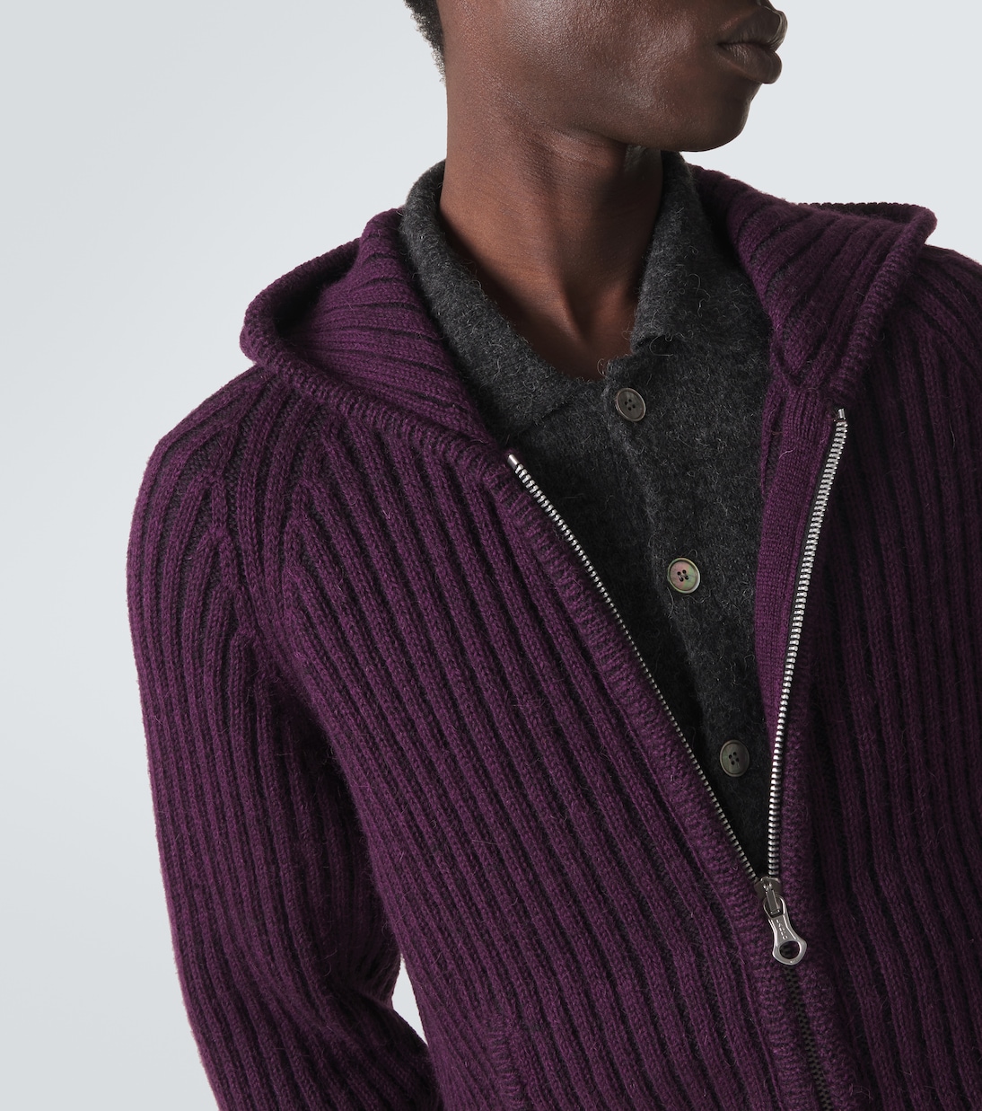 Level ribbed-knit wool zip-up hoodie | Our Legacy