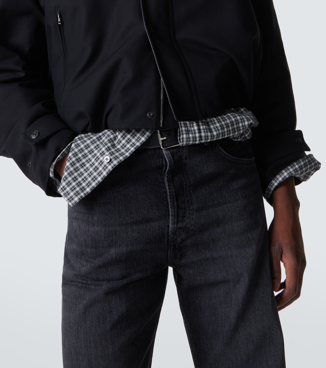 Leather-trimmed cotton twill bomber jacket | Acne Studios