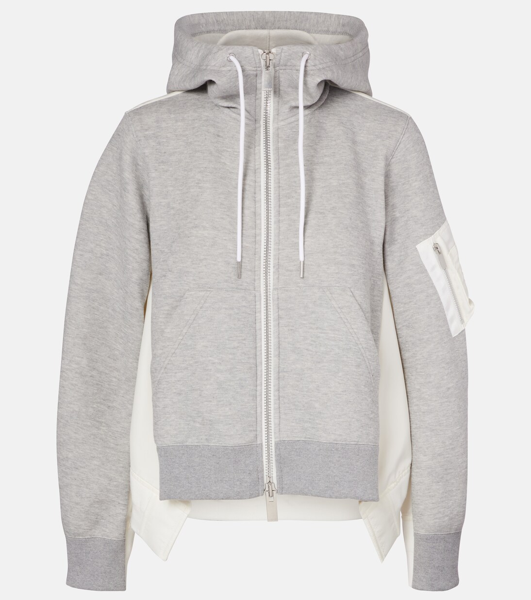 Paneled zip-up hoodie | Sacai